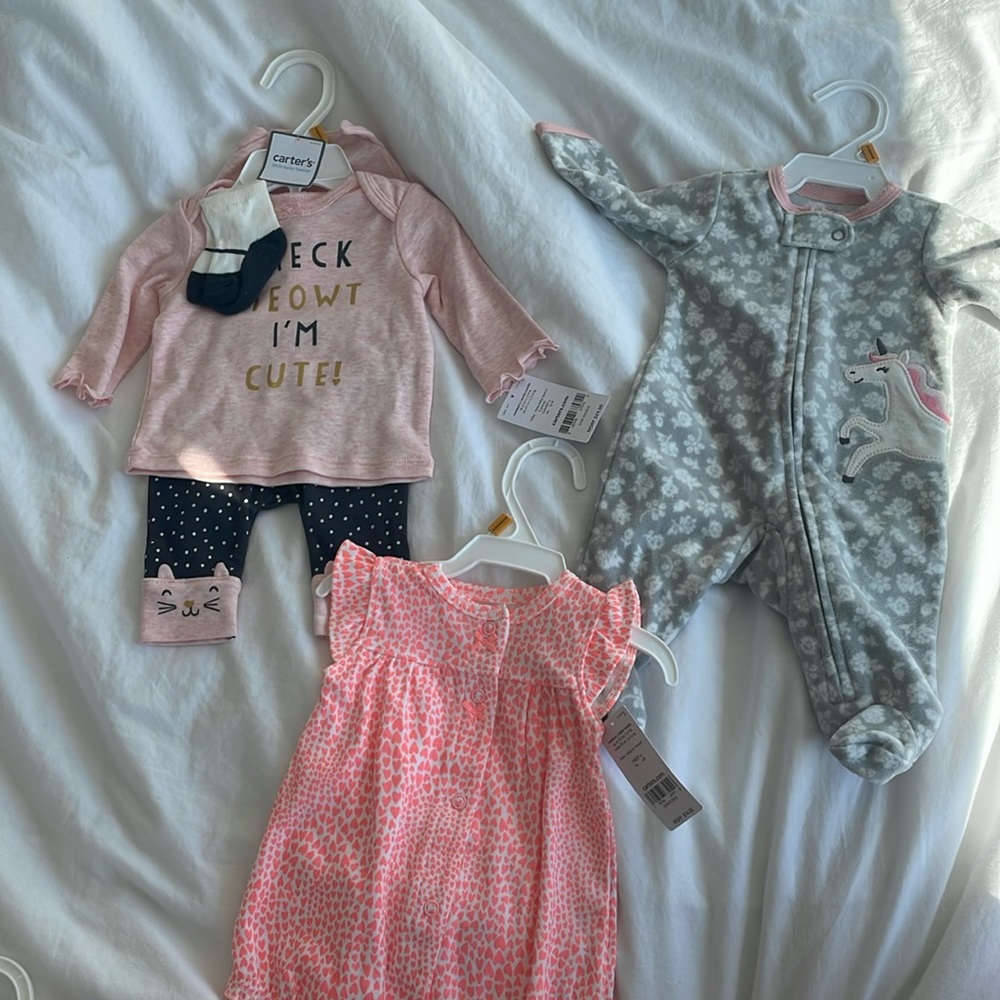 Carters NB new born baby girl clothing new with tags
